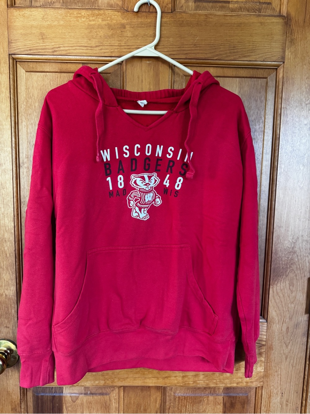 Wisconsin Badgers Red Hoodie with Mascot